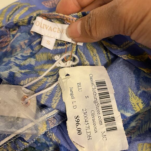 NWT Olivaceous MaxiDress S Kimono Sleeve Front Slits Beachy Coastal Coverup Boho - Picture 4 of 12